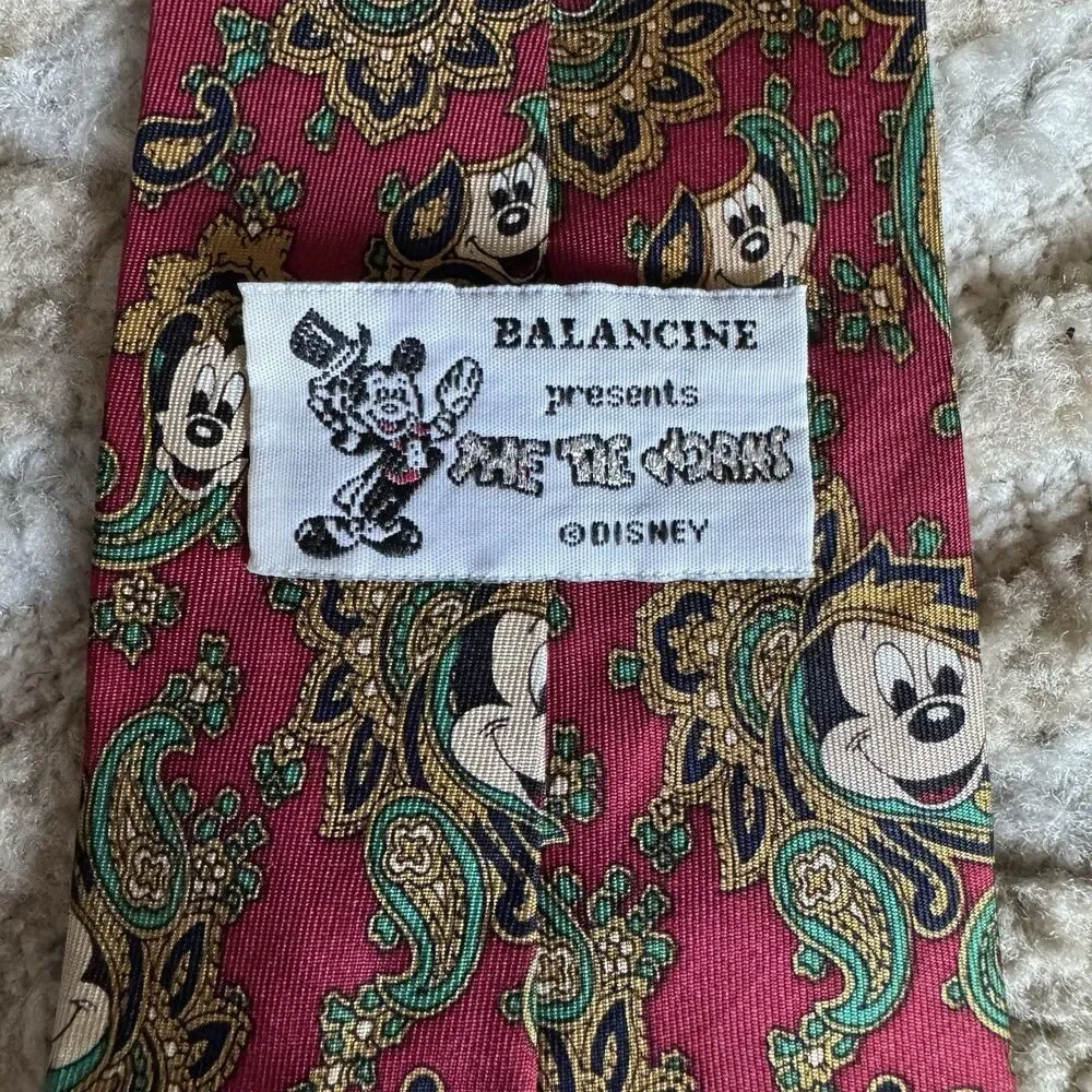 Vintage Disney Mickey Mouse 100% Silk Tie Lot 2 Walt Disney World Balancine Tie